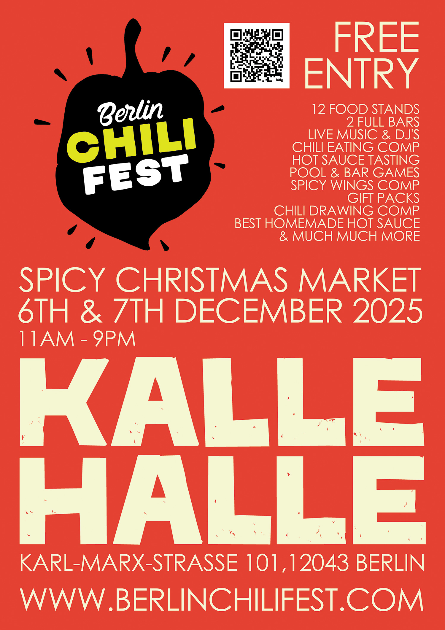 Berlin Chili Fest : Spicy Christmas Market @Kalle Halle Markthalle